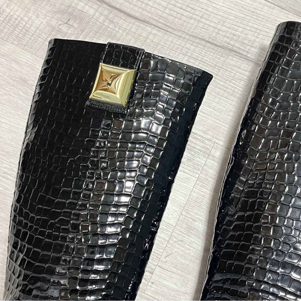 Katy Perry The Geminni Boot, Elegant Black Croc-Embossed Knee-High Boots, 9 - Picture 2 of 9